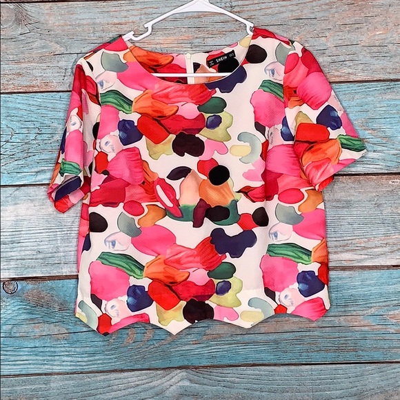 SHEIN Tops - Shein Bright Floral Crop Top Medium